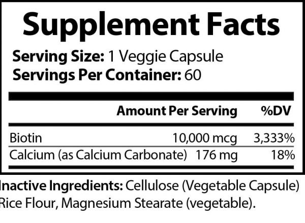 Biotin Pure (Hair Skin and Nail Growth) - Image 2