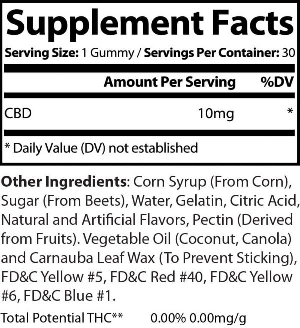 High Quality CBD Gummies – 300mg (30 gummies) - Image 2