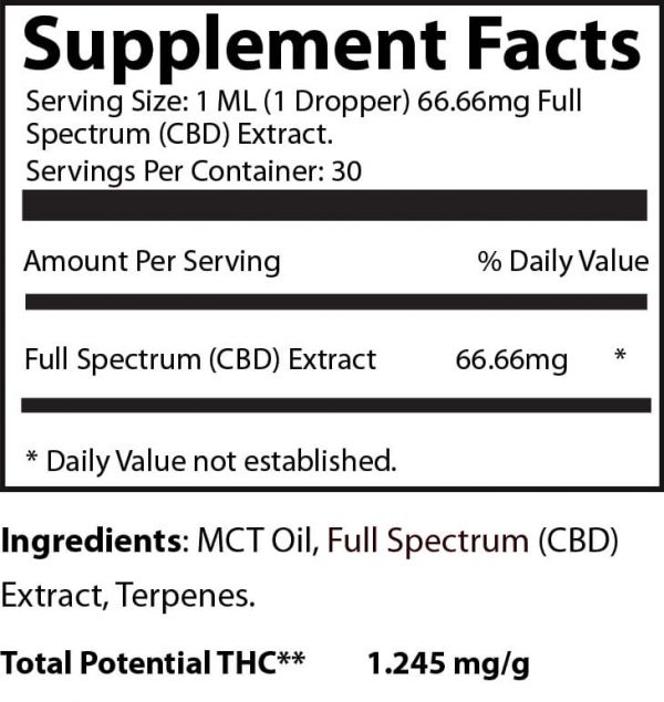 CBD Full Spectrum – 2000mg (1 oz Tincture) - Image 2